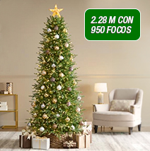 Árbol con luces 2.28 m con 950 focos 